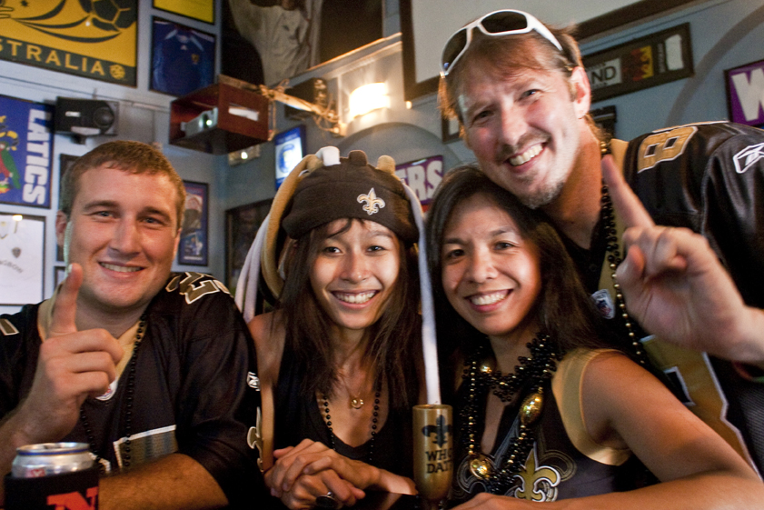Celebration of New Orleans Saints win over Indianapolis Colts in